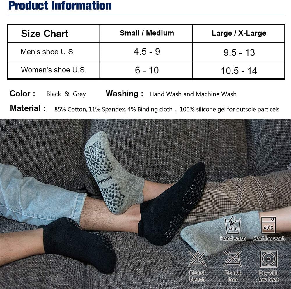 Hylaea Unisex Non Slip Socks with Grip for Yoga, Hospital, Pilates, Barre | Ankle, Cushioned - Image 5