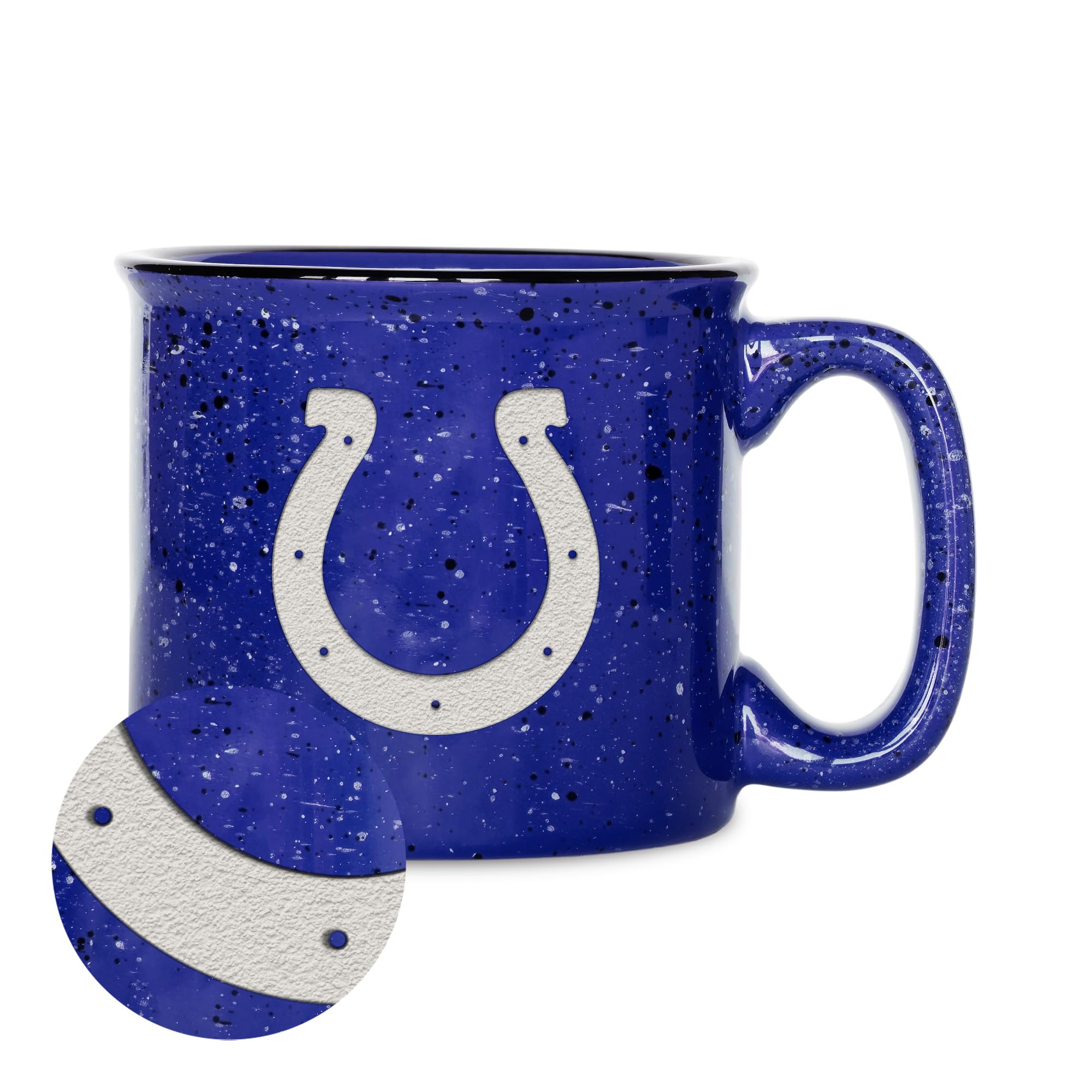 Rico Industries NFL Football Speckle 12oz Laser Engraved Campfire Ceramic Mug