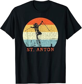 Ski St. Anton, Austria Vintage Snow Skiing Vacation T-Shirt