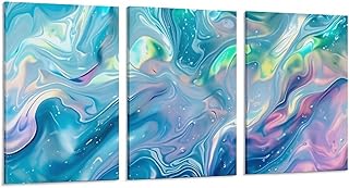 3 Panel Framed Canvas Wall Art - Modern Elegant Galaxy Print Paintings for Bedroom, Living Room, Bathroom - 12x18inch Each, 3 Piece Set Gallery Wrapped Canvas Ready to Hang Home Decor