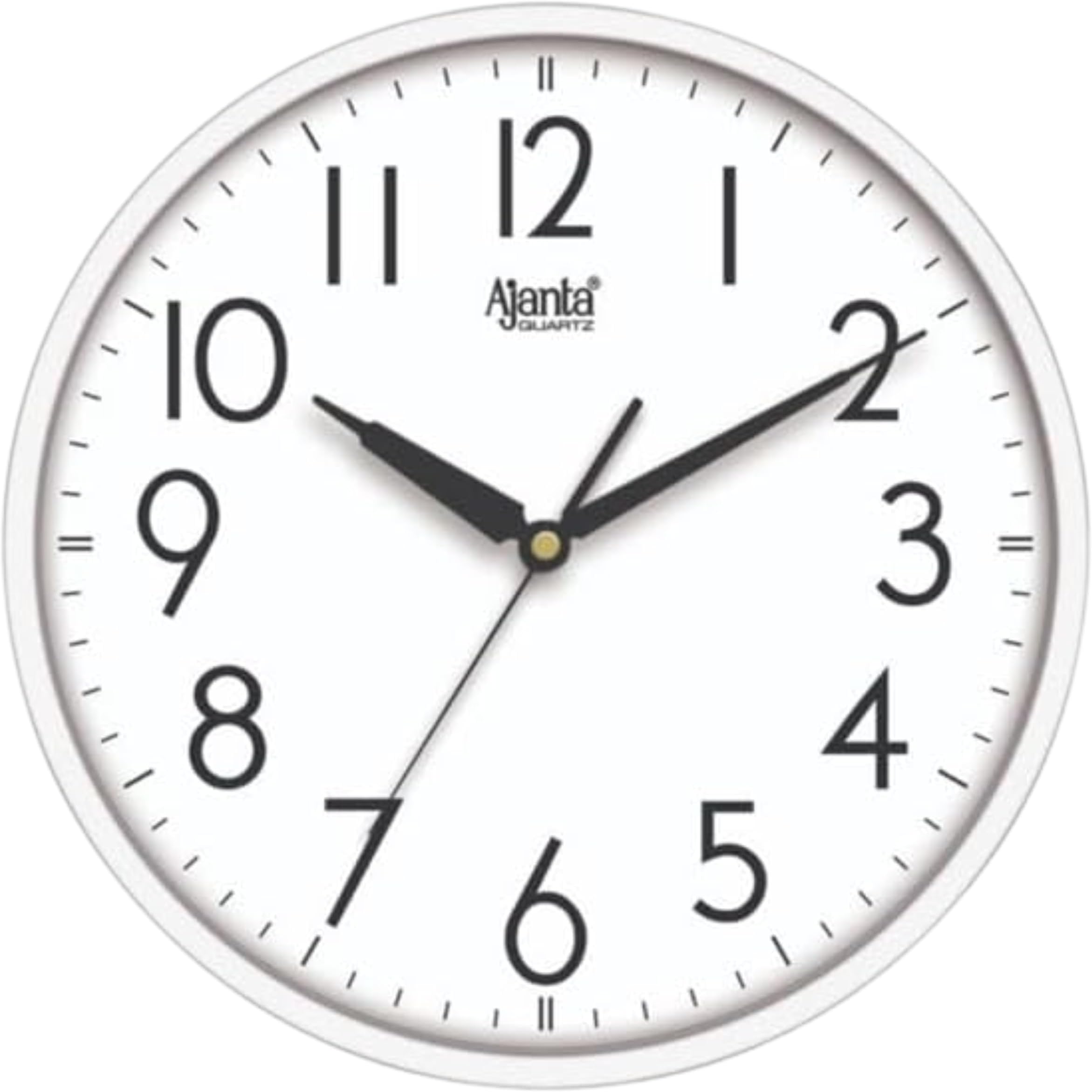 Ajanta Designer Round Wall Clock 4007 – 30.3cm White Dial Analog Quartz Clock with Large Numbers, Battery Operated – Stylish Wall Clock for Kitchen, Living Room, Office & Home