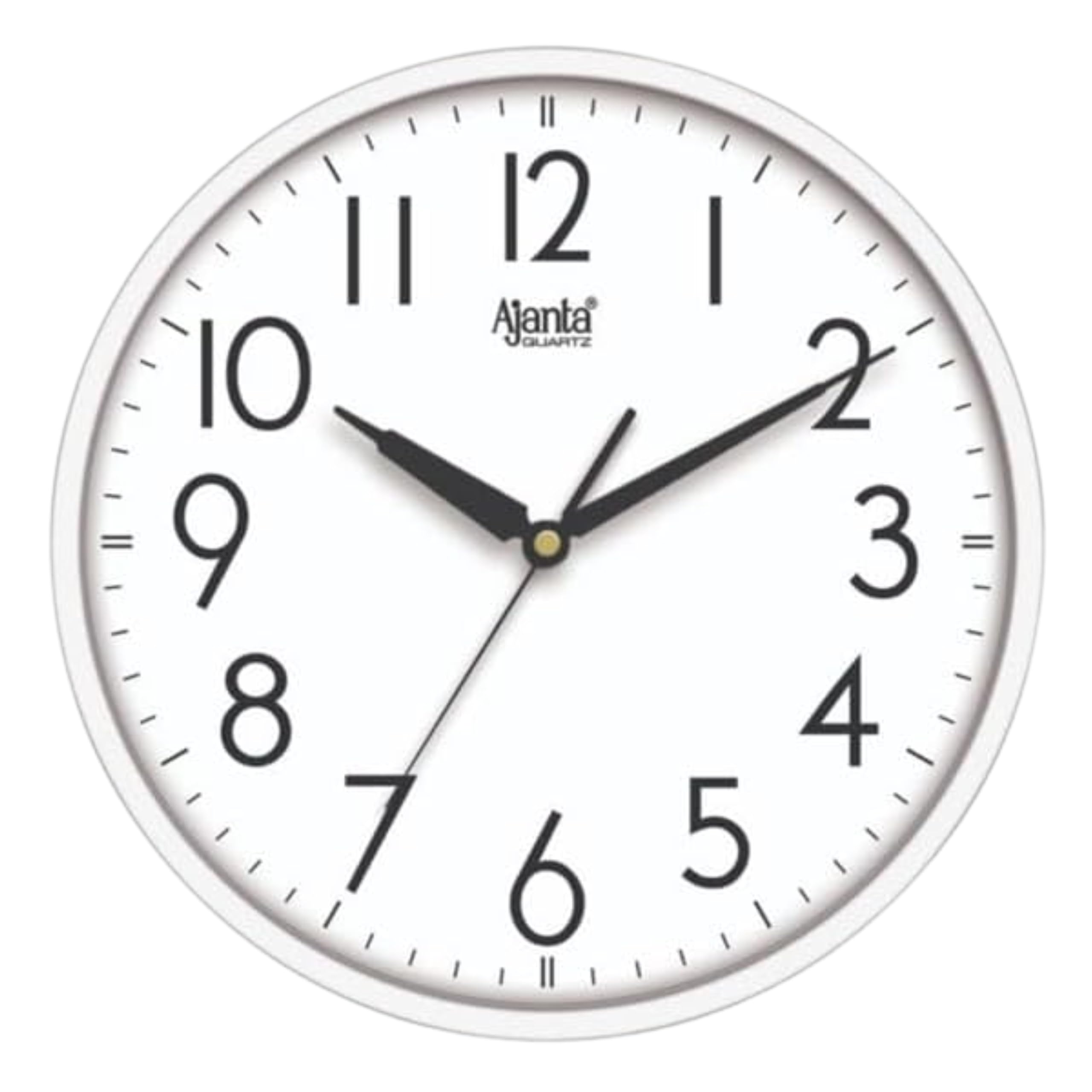 Ajanta Designer Round Wall Clock 4007 β 30.3cm White Dial Analog Quartz Clock with Large Numbers, Battery Operated β Stylish Wall Clock for Kitchen, Living Room, Office & Home