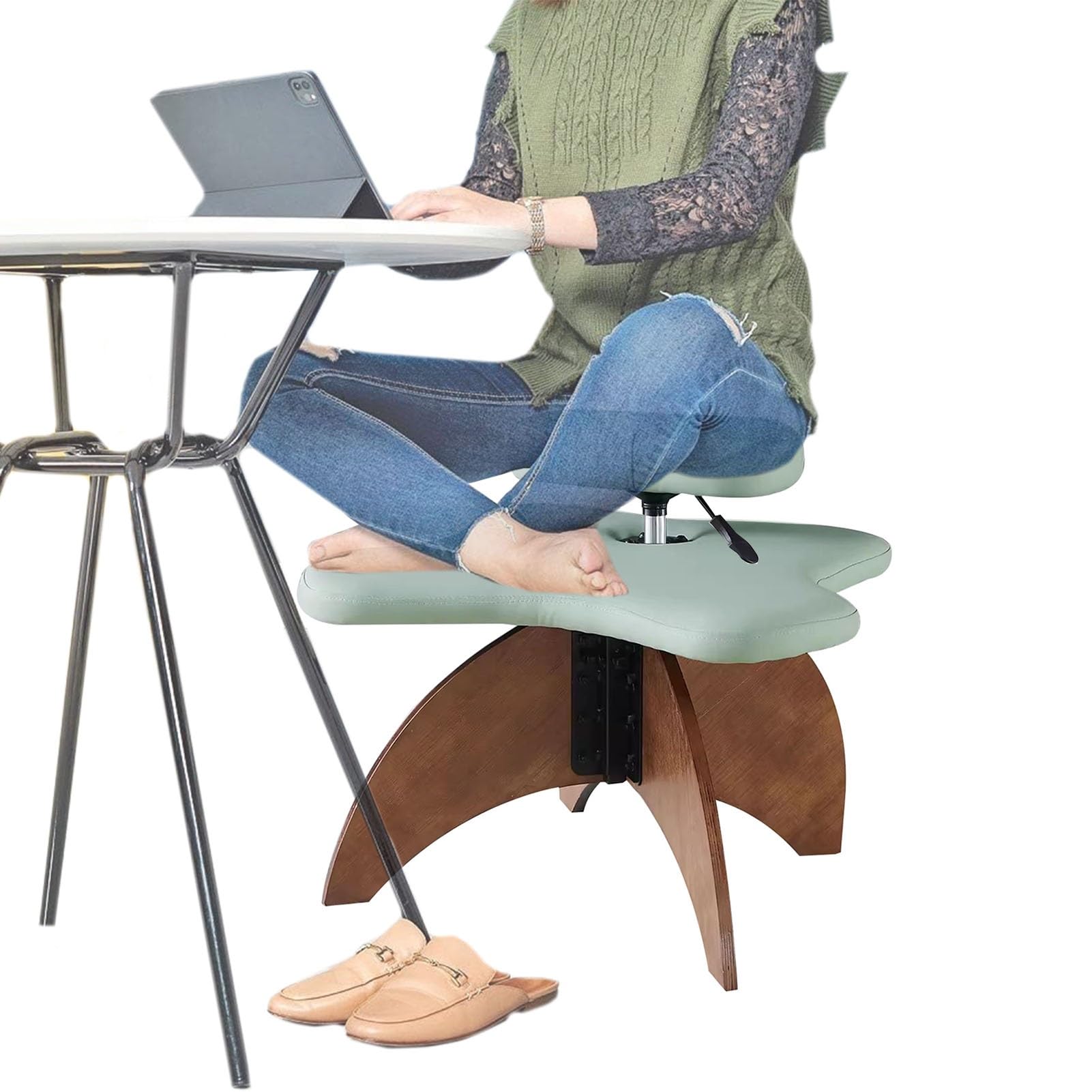 YXXSDP Cross Legged Kneeling Chair with Adjustable Stool, Ergonomic Office Chair/Criss Cross Chair, Home/Office Posture Corrective Seat, for Fidgety Sitters(Color:Color5)