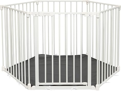Dreambaby Discovery 6 Playpen. 3 in 1 6 Panel Converta Playpen with Mat/XXL Room Divider/Fireplace Barrier. 85.5cm to 3.75m Wide and 74cm Tall. Stay Open and EZY-Check Locking Indicator Features