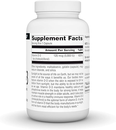 Vista 2 de Source Naturals Vitamina D-3 5000 iu Apoya la salud ósea e inmune - 240 Cápsulas