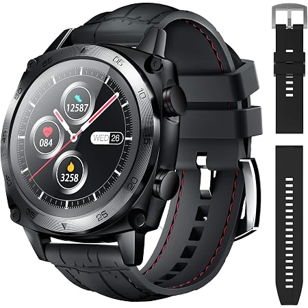 Smart Watch for Android Phones, Fitness Tracker Bluetooth Smartwatch, 260  mAh Battery 24H Heart Rate, Sleep Monitor, Call \u0026 Message Notification for  iPhones Samsung, Black : Electronics