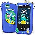 KOKODI Kids Smart Phone Toys, Touchscreen HD Dual Camera Cell Phone for Kids, Birthday Gifts Dinosaur Toddler Play Phone for Boys 3-10, Travel Learning Toy with 8GB SD Card(Navy Blue)