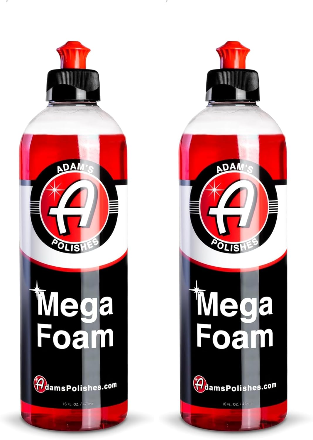 Adam’s Mega Foam (16oz) - pH Neutral Car Soap For Car Washing, Concentated For Wash Bucket, Foam Gun, Won't Strip Car Wax or Ceramic Coatings (Pack of 2)