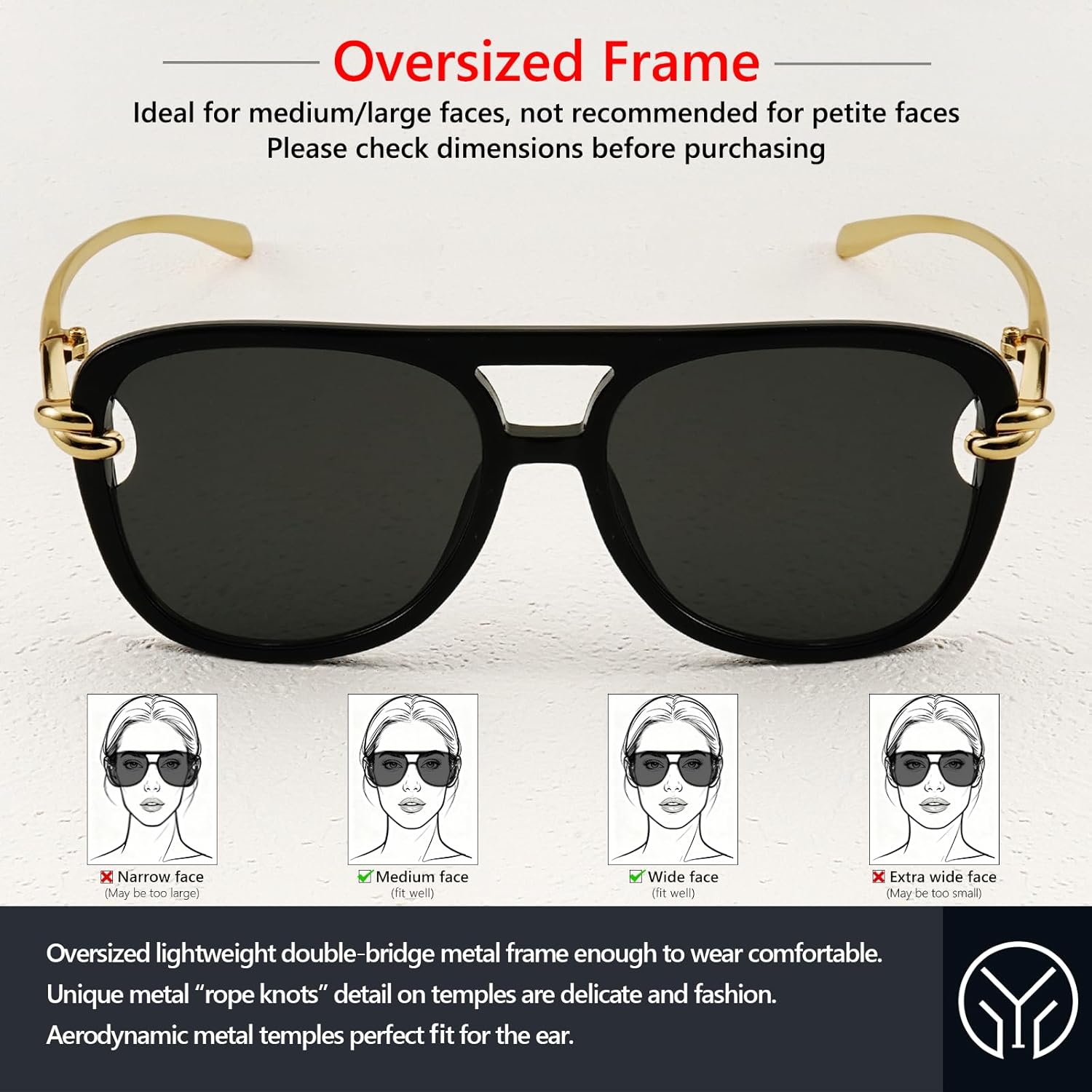 YouthMall Retro Aviator Sunglasses for Women Men Trendy Oversized Aviators Sun Glasses 70s Vintage Shades - Image 4