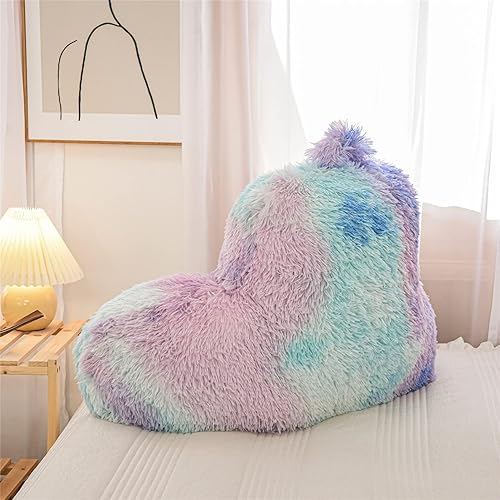 Vista 20 de Meeting Story Almohadas de lectura peludas de felpa con brazos, almohada de pelo sintético para adultos, adolescentes y niños (estándar, aguamarina)