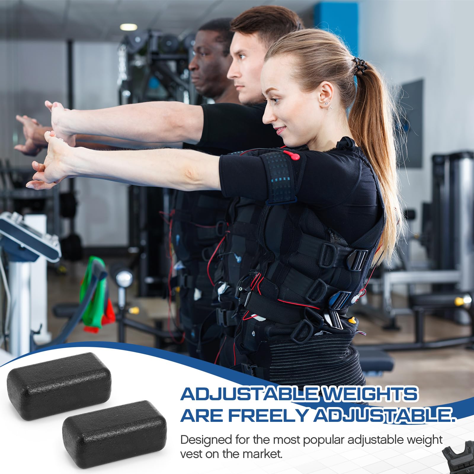 LEIFIDE Eisengewichte für Gewichtsweste, Gusseisen-Barren für Elite-Serie, verstellbare Gewichtsweste, Cardio- und Krafttrainingsgeräte, 4 Stück