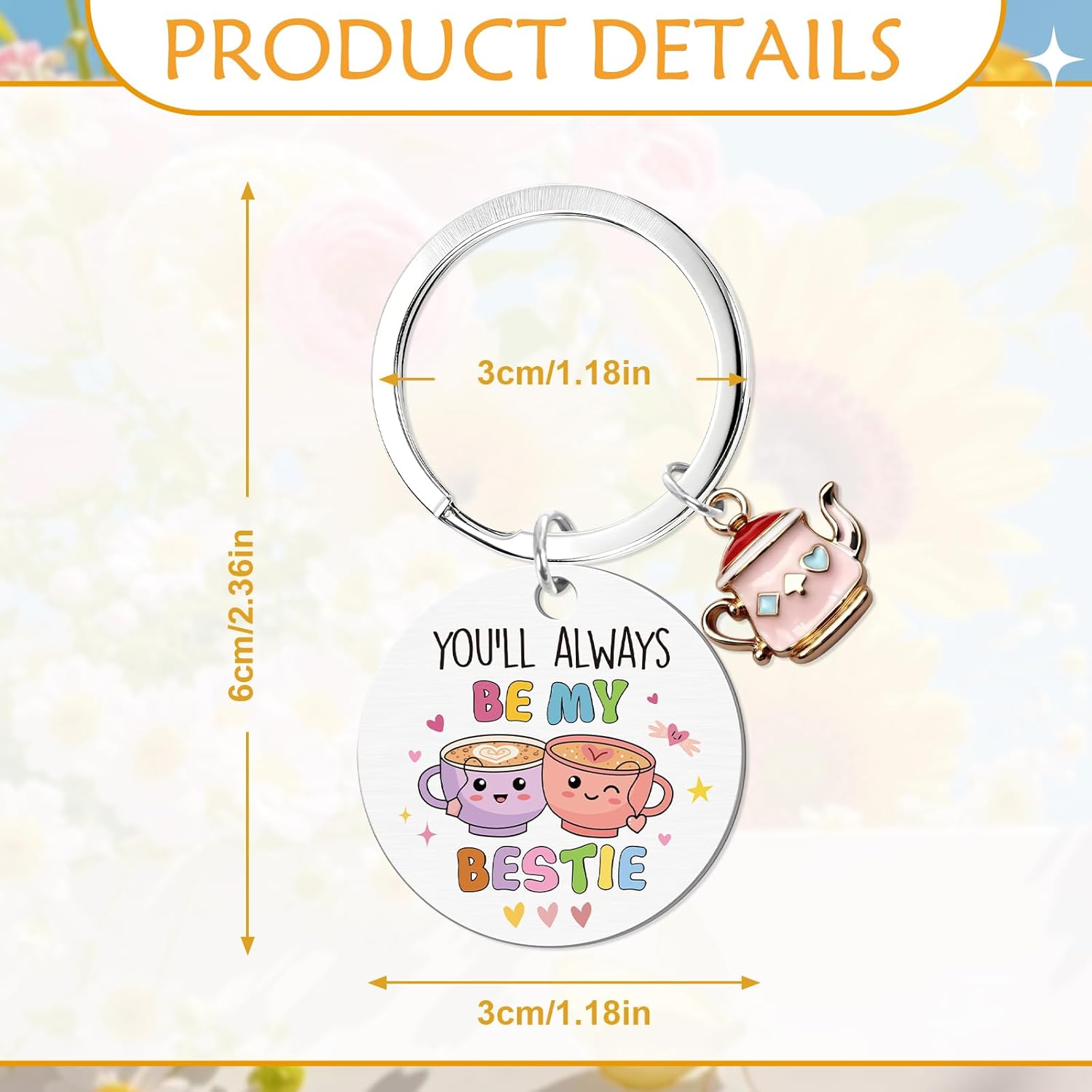 Work Besties Gifts for Women Funny Best Friend Coworker Keychain,BFF Friendship Boss Leaving Christmas Gifts - Image 2