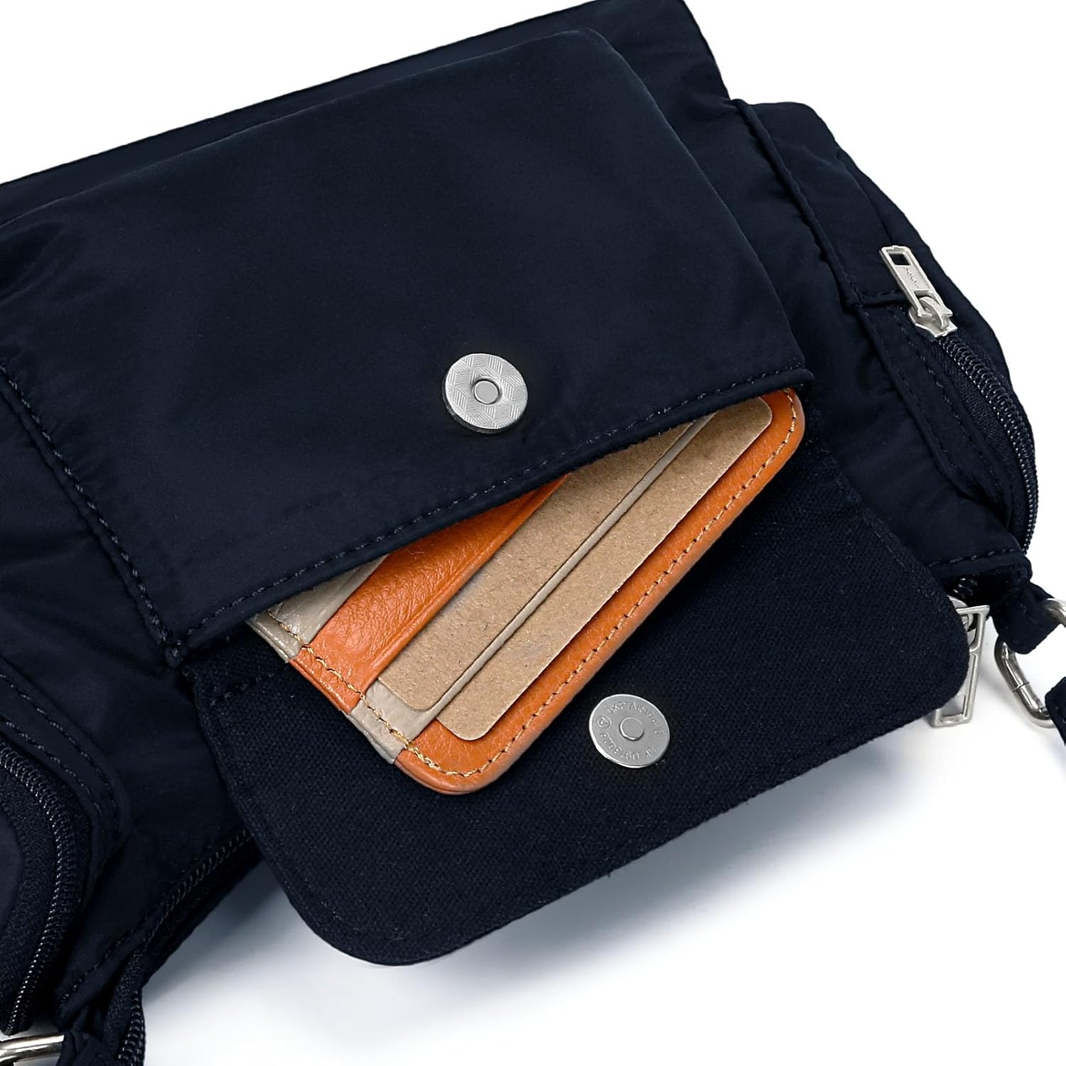 Black Shoudler Bag Nylon Brandy Shoulder Purse Multi-pocket Hobo Handbag for Women - Image 4