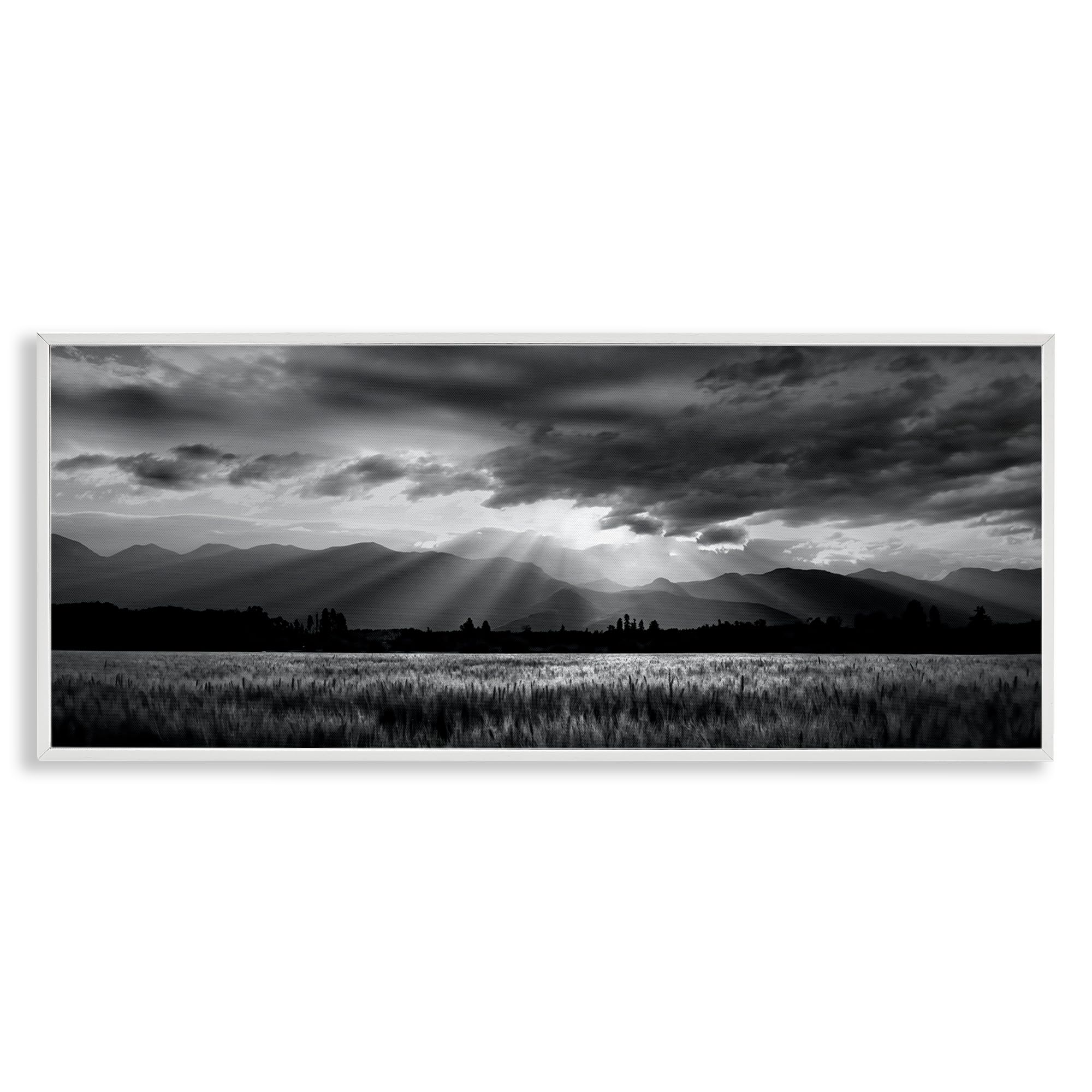 Stupell Industries Coastal White (Textured) 'Mountain Morning Sunbeams'| Framed Giclee Art