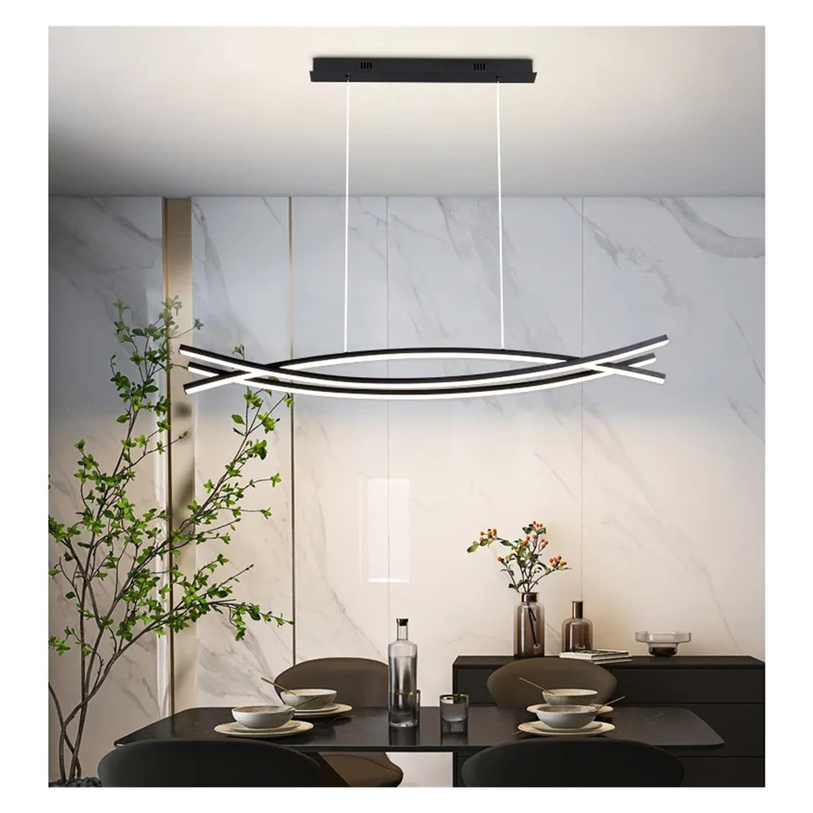 Lampadario a Sospensione per Isola da Pranzo, lampadario a soffitto, Striscia da Cucina in Alluminio, Lampada a Sospensione a LED per casa, Spazio