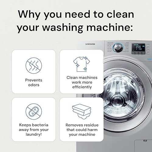 Miniatura 4 de Grab Green Limpiador de lavadora, 5 unidades, sin fragancia, a base de minerales, elimina depósitos y olores, limpia naturalmente