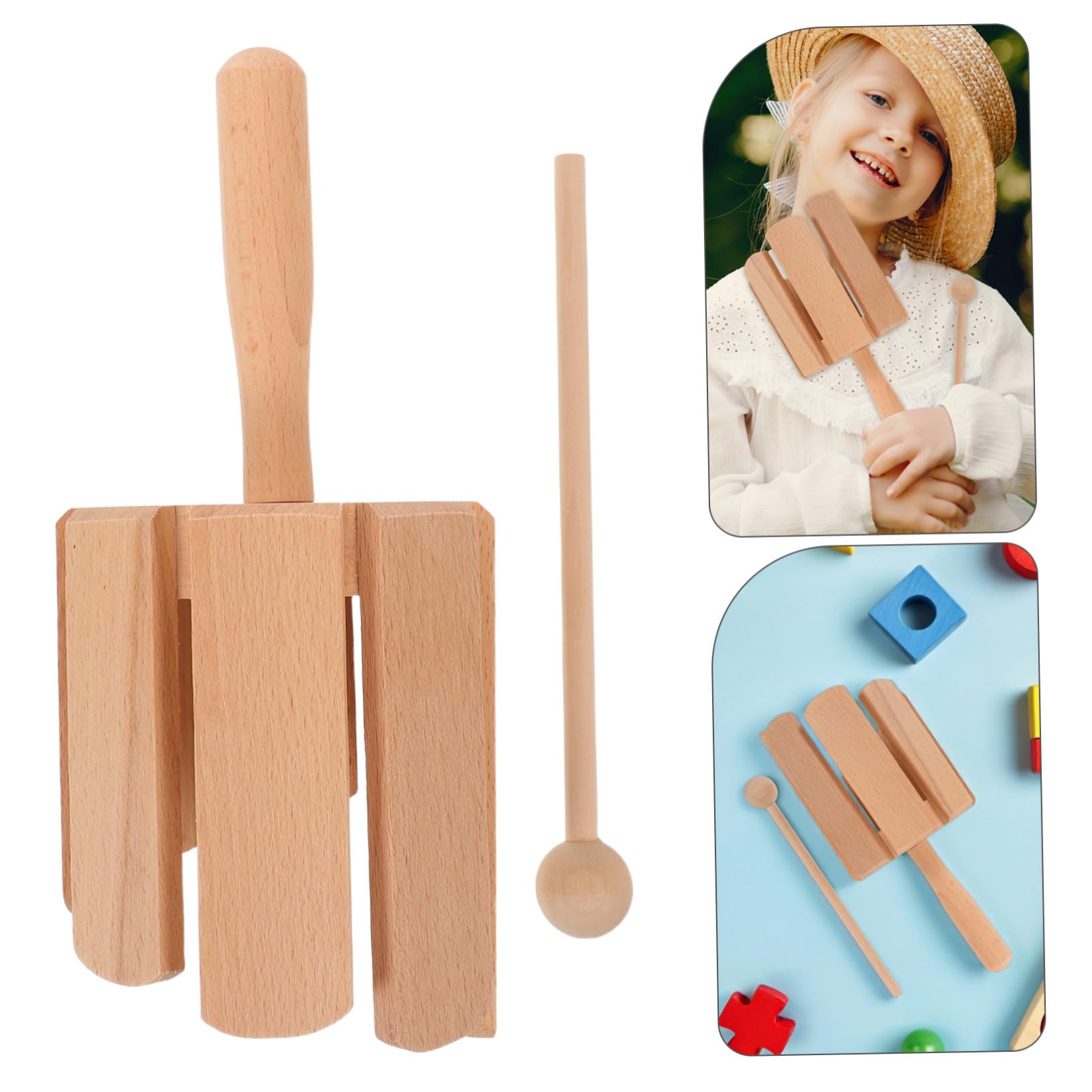 Beaupretty 2 Piezas De Ritmo Musical - para Herramientas Orff Juguetes para Pequeños Instrumento De Aprendizaje De Educación Temprana Instrumentos De Percusión De Madera para