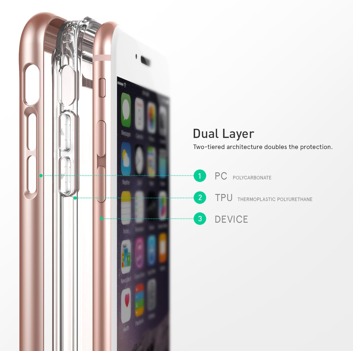 Caseology Skyfall for Apple iPhone 6S Case (2015) / for iPhone 6 Case (2014) - Rose Gold (D)