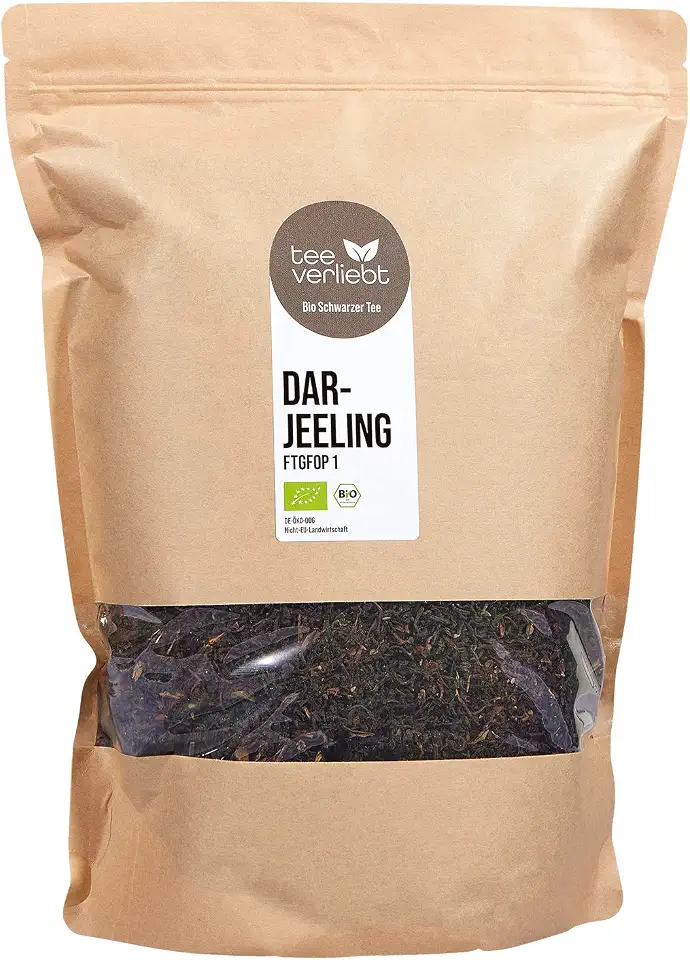 Wasserdost bei grippalem Infekt 3 Teeverliebt - Darjeeling Bio Second Flush 1000g I Loser Darjeeling-Tee FTGFOP1 aus Indien I Leichter Schwarztee Mit Vollmundigem Aroma I 1 kg
