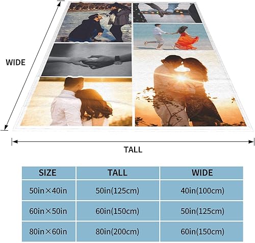 Miniatura 5 de Mantas personalizadas con collage de fotos, mantas personalizadas con texto y imagen, mantas de franela suave, mantas de cama regalo para bebé,
