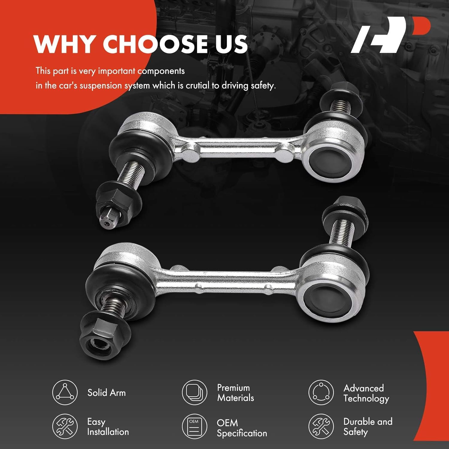 A-Premium 2 x Front Sway Bar Links Stabilizer Bar Links, Compatible with Ram 2500 2011-2013 & Dodge Ram 2500 2006-2010, 4WD