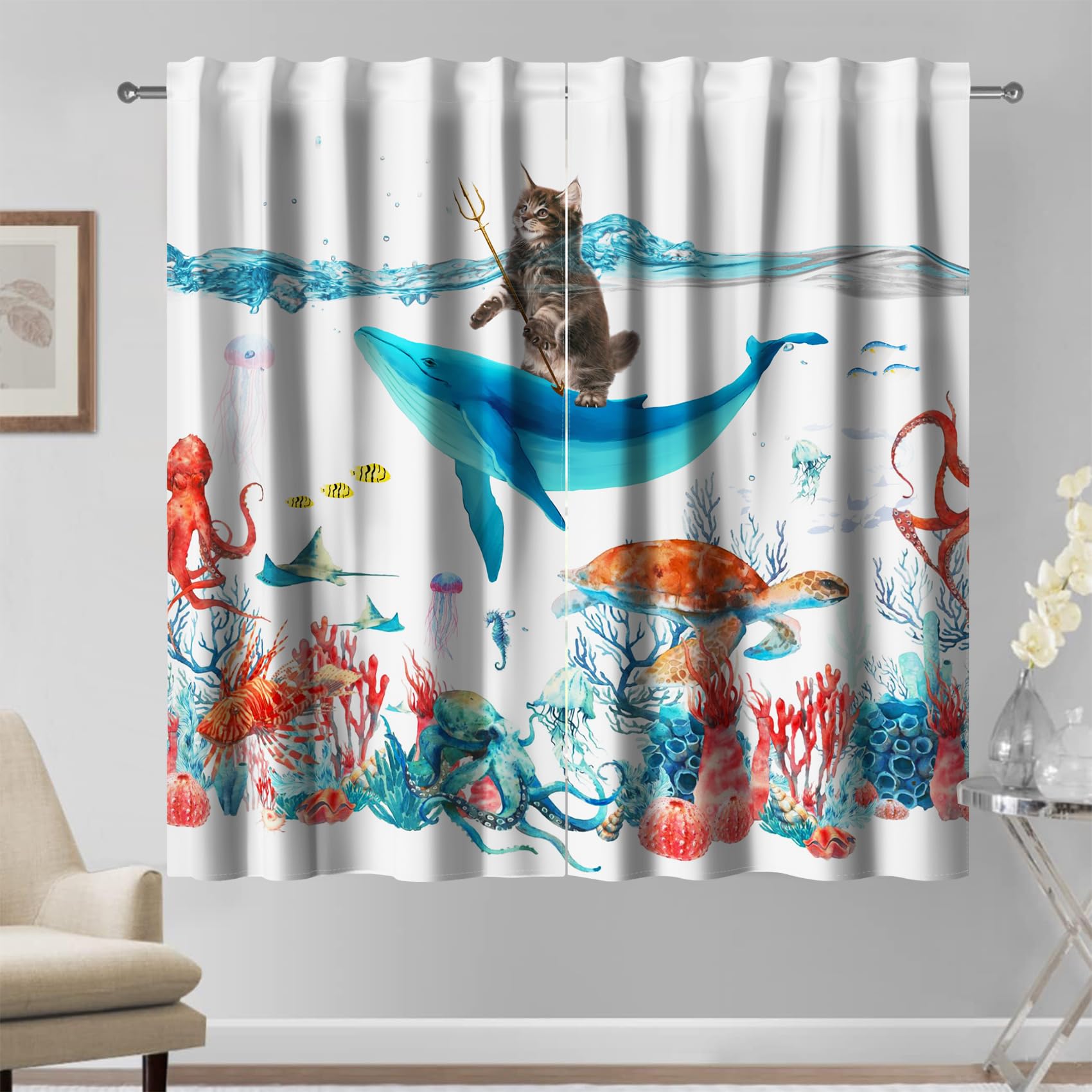 Kzzfqxb 117x138cm Cartoon Curtains 2 Panels