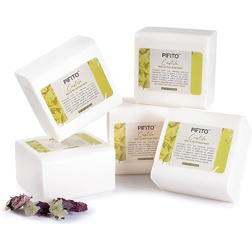 Pifito Castile Melt and Pour Soap Base (5 lb) │ Bulk Premium 100% Natural Glycerin Soap Base │ Luxurious Soap Making Supplies