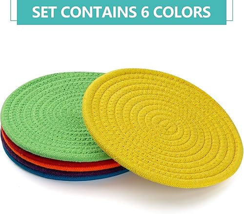 Miniatura 2 de Salvamanteles para platos calientes, ollas y sartenes, almohadillas calientes de 8 pulgadas, 6 piezas, soportes para ollas para cocina, tapete