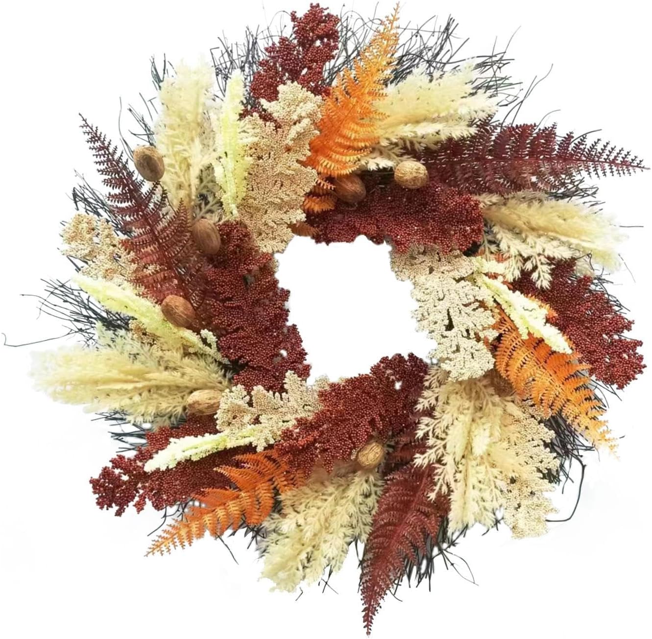 Front Door Fall Wreath, Artificial Wreath, Harvest Decorative Decoration Halloween Indoor Outdoor