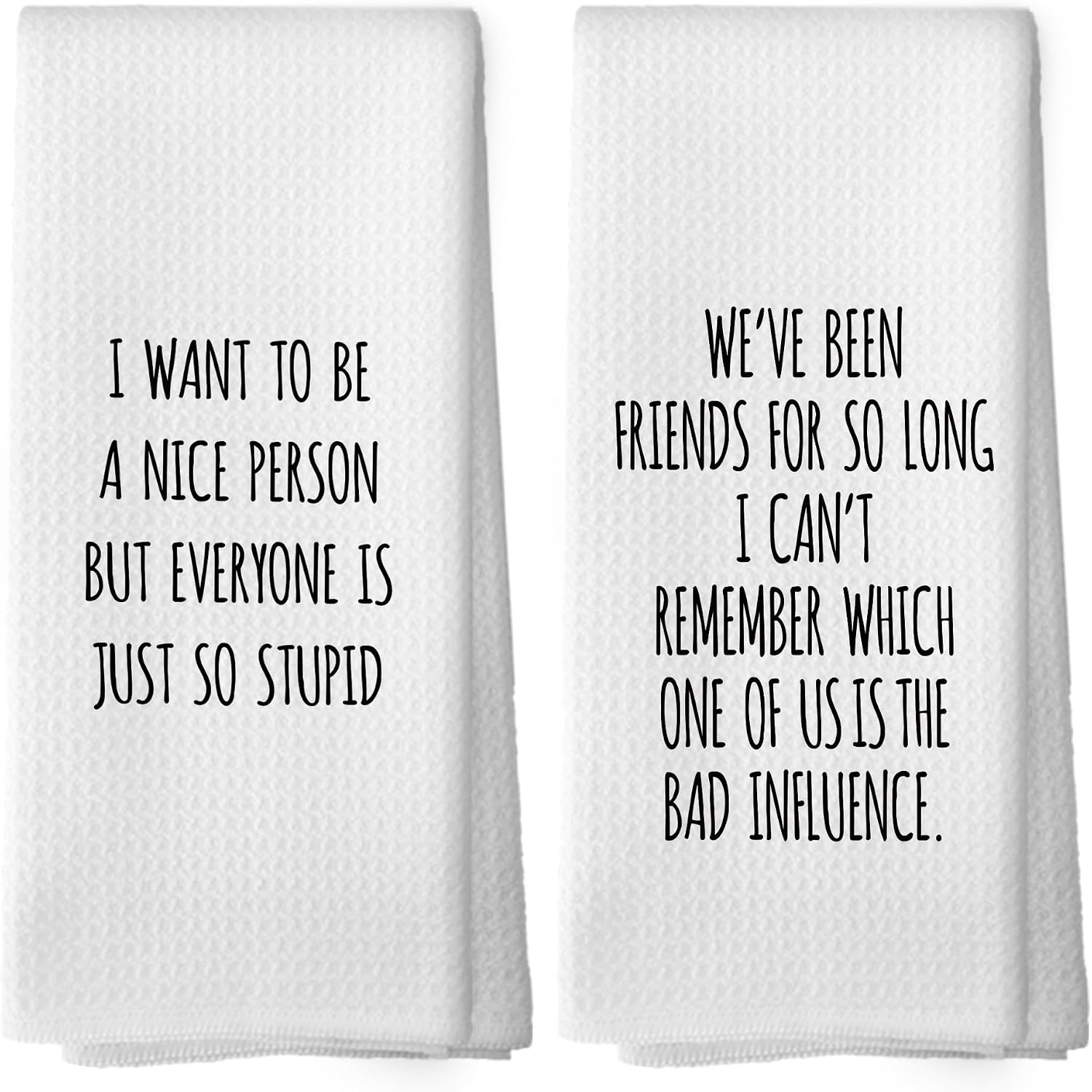 Sarcastic Humorous Gift Kitchen Towels Set of 2, Sarcasm Towels Adult Humor Funny Hand Towel, Sarcastic Gifts for Women Decorative Tea Towel Dish Towels 16x24 Inch