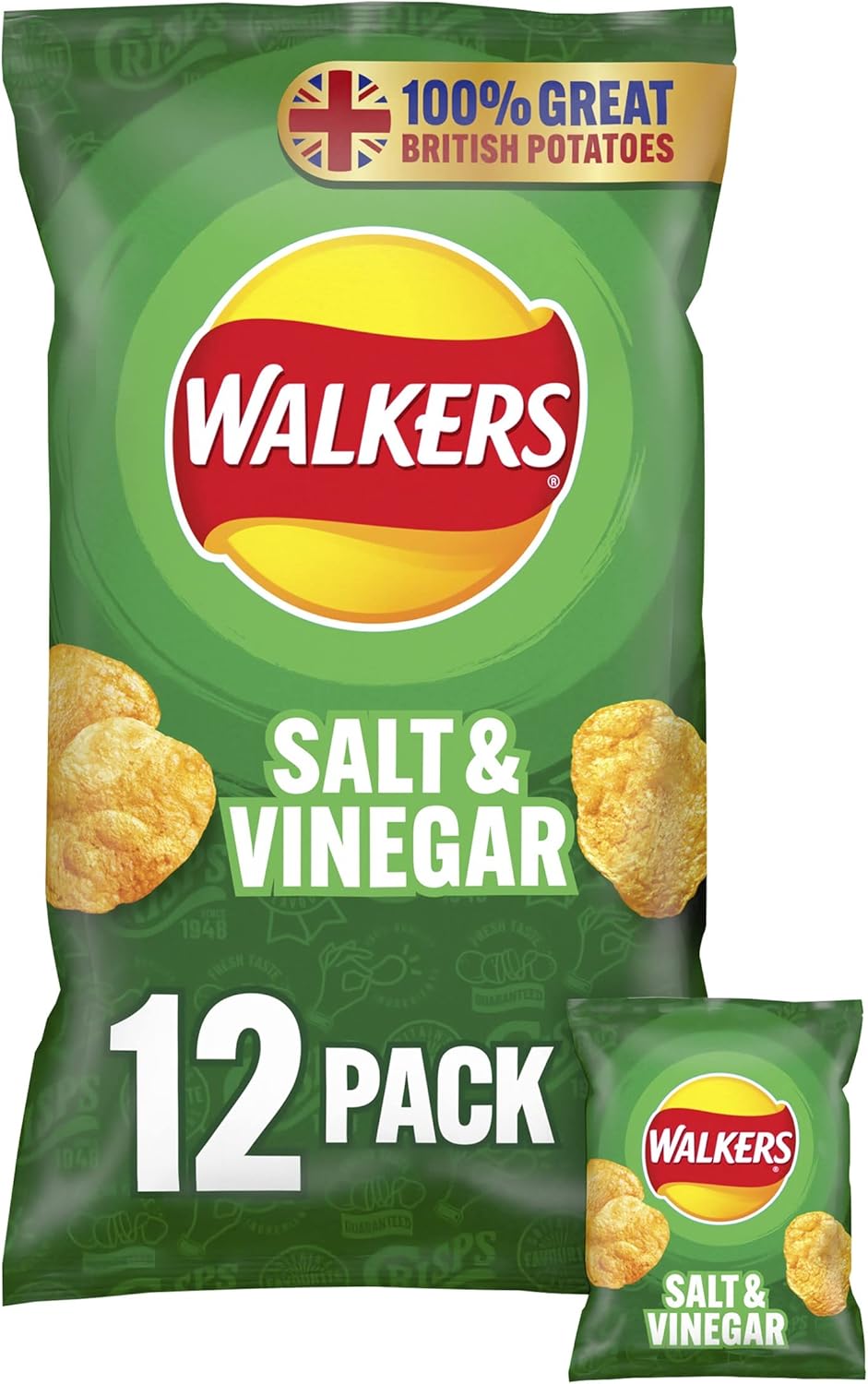 Walkers Salt & Vinegar Multipack Crisps 12x25g : Amazon.co.uk: Grocery
