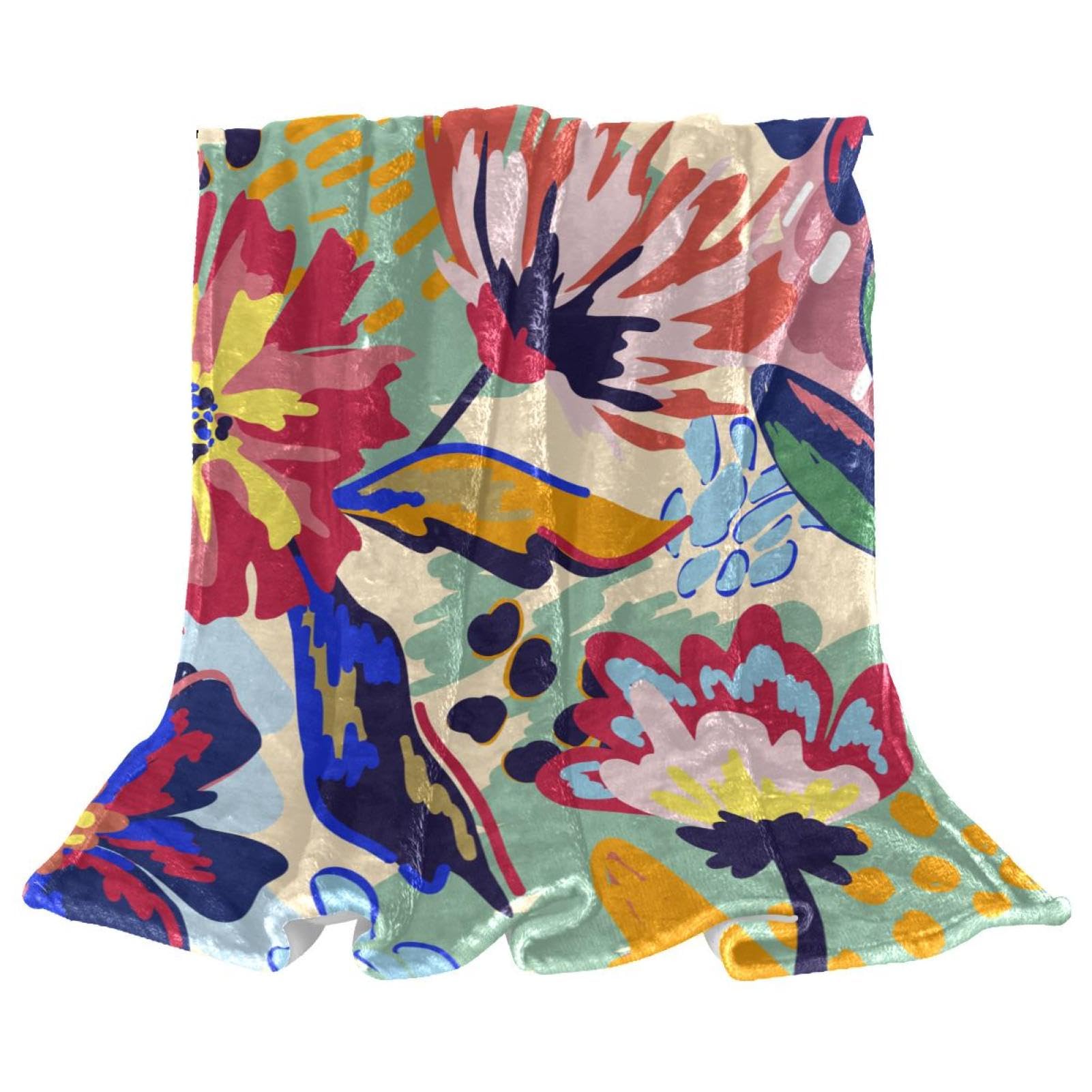 Couverture polaire fleur abstraite au fini haut de gamme pour sublimer votre intérieur