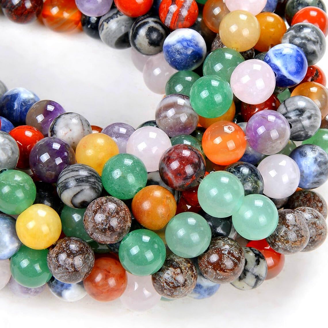 Zenkeeper Natural Gemstone Beads for Jewelry Making 4 MM Mixed Assorted Colorful Gemstones Loose Stone Beads