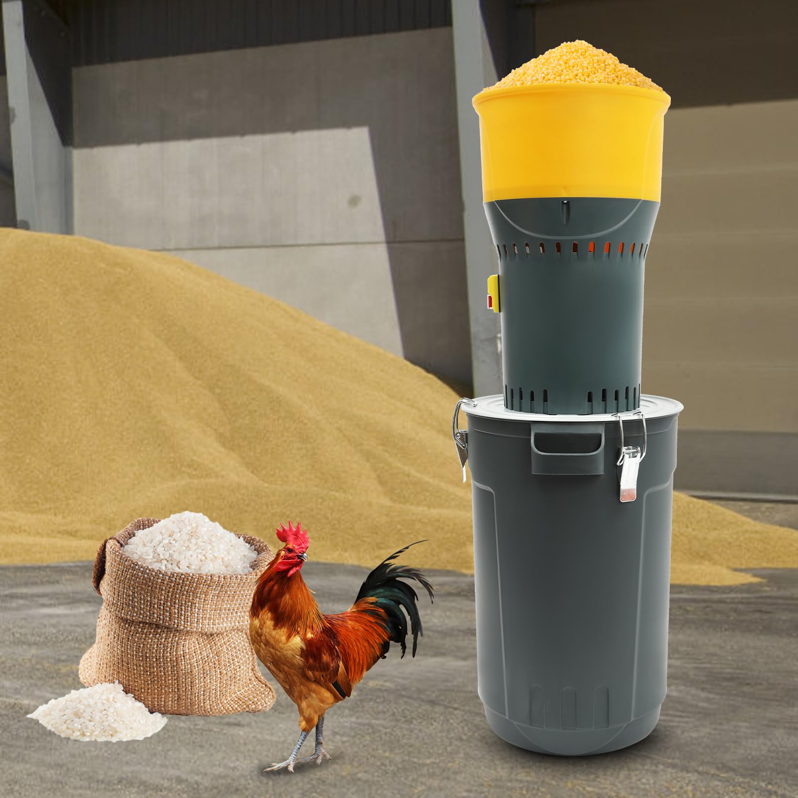Mulino elettrico per cereali,25l smerigliatrice con 5 setacci e chiavi,Mulino per mangimi di grano