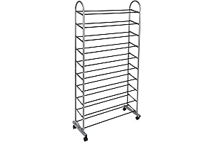 Space-Saving 10-Tier Mobile Shoe Rack: Store 40 Pairs Effortlessly