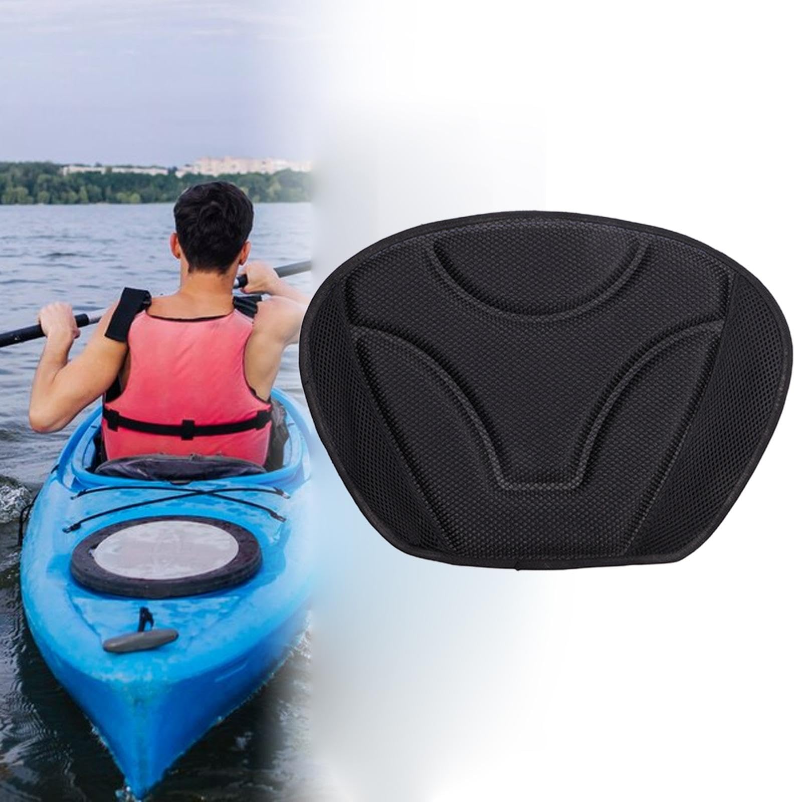 Amagogo Kajak-Rückenkissen, Sitzpolster, rutschfest, bequem, Kajak-Sitz, Rückenlehne, Rückenstützkissen für Kanu, Rafting, Kajak-Zubehör