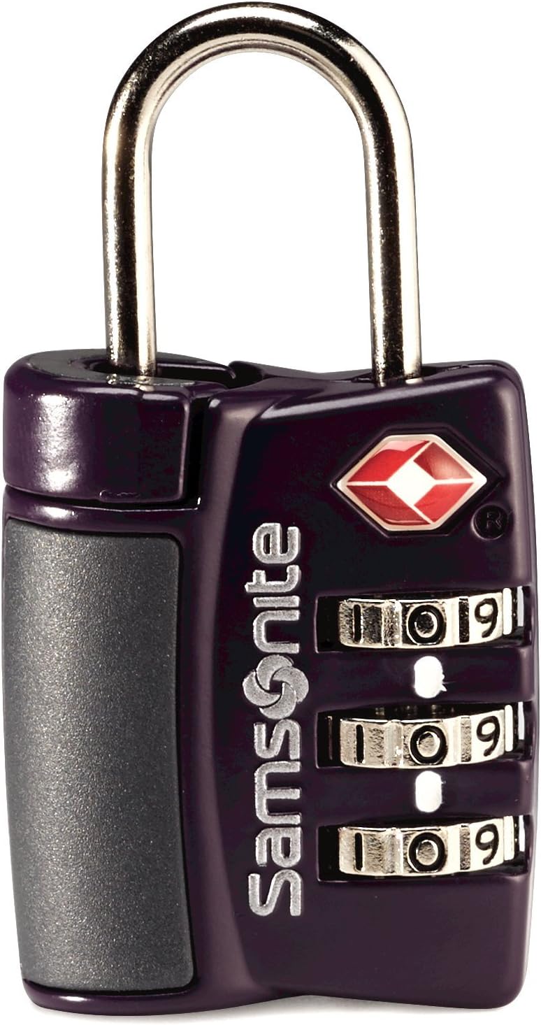 Samsonite Luggage 3 Dial Travel Sentry Combo Lock, Purple, One Size