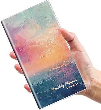 Pocket Calendar 2026-2028 for Purse, 2 Year Monthly Planner Pocket Size with Clear Protective Cover, Jul 2026-Jun 2028 Small Monthly Planner, 6.5" x 3.5" - Sunset