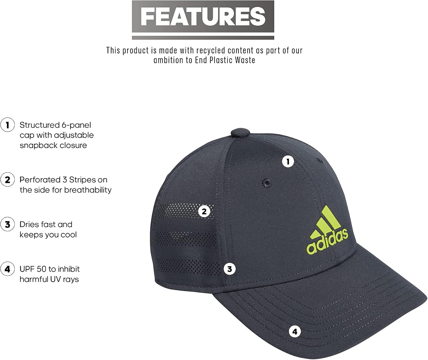 adidas boys Kids/Boys-girls Gameday Snapback Adjustable Fit Cap Structured Headwear, Grey Six/Semi Solar Yellow, One Size US : Clothing, Shoes & Jewelry