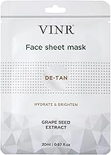 VINR Korean Fairness FACE SHEET MASK Combo Pack of 6 (20ml Each) | INFUSED WITH VITIS VINIFERA | Brightening & Hydration for Glowing Skin – Men & Women