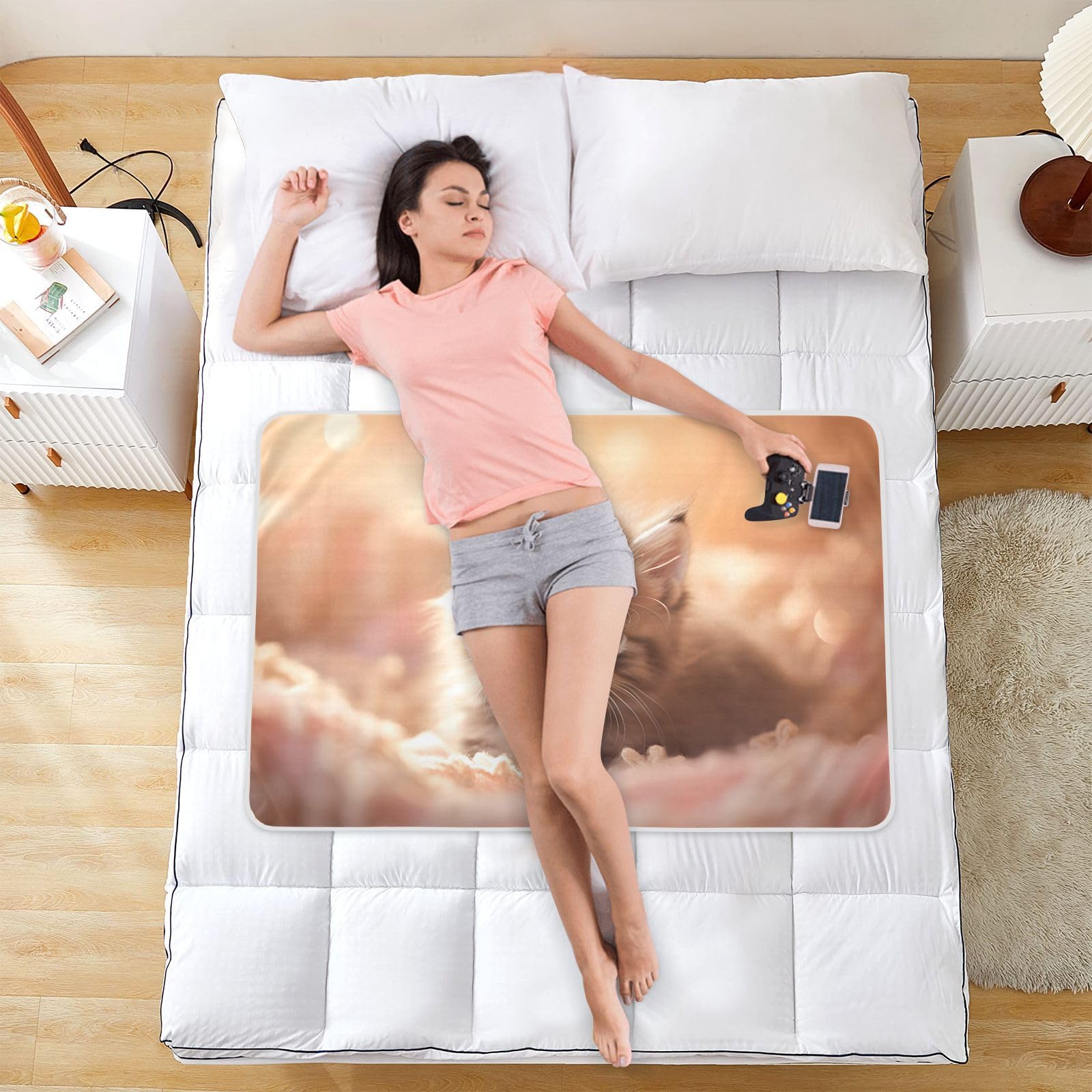 CEBUGI 34” x 52”Washable Underpads Heavy Absorbency Waterproof Incontinence Bed Pads Kitten Pee Pads for Adults Kids and Baby