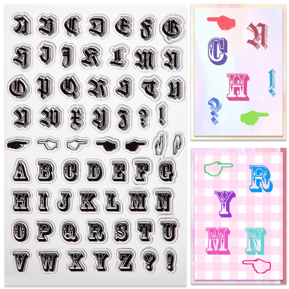 CRASPIRE Letters Clear Stamps Alphabet Silicone Rubber Stamp Seal Transparent Silicone Stamps for Journaling Card Making Friends DIY Scrapbooking Photo Frame Album Decor