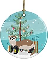 Vista 110 de Caroline's Treasures Bactrian Camel Adorno de cerámica de Navidad, decoración colgante de árbol de Navidad verde azulado para el hogar, vacaciones