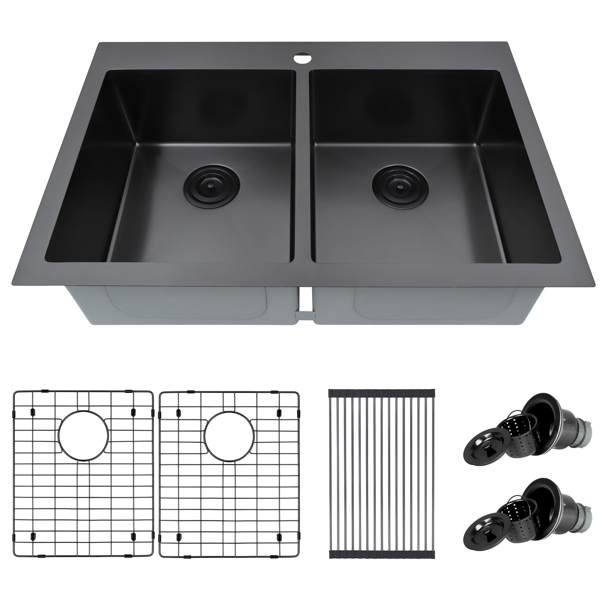 Zeesink Black Stainless Steel Kitchen Sink 33