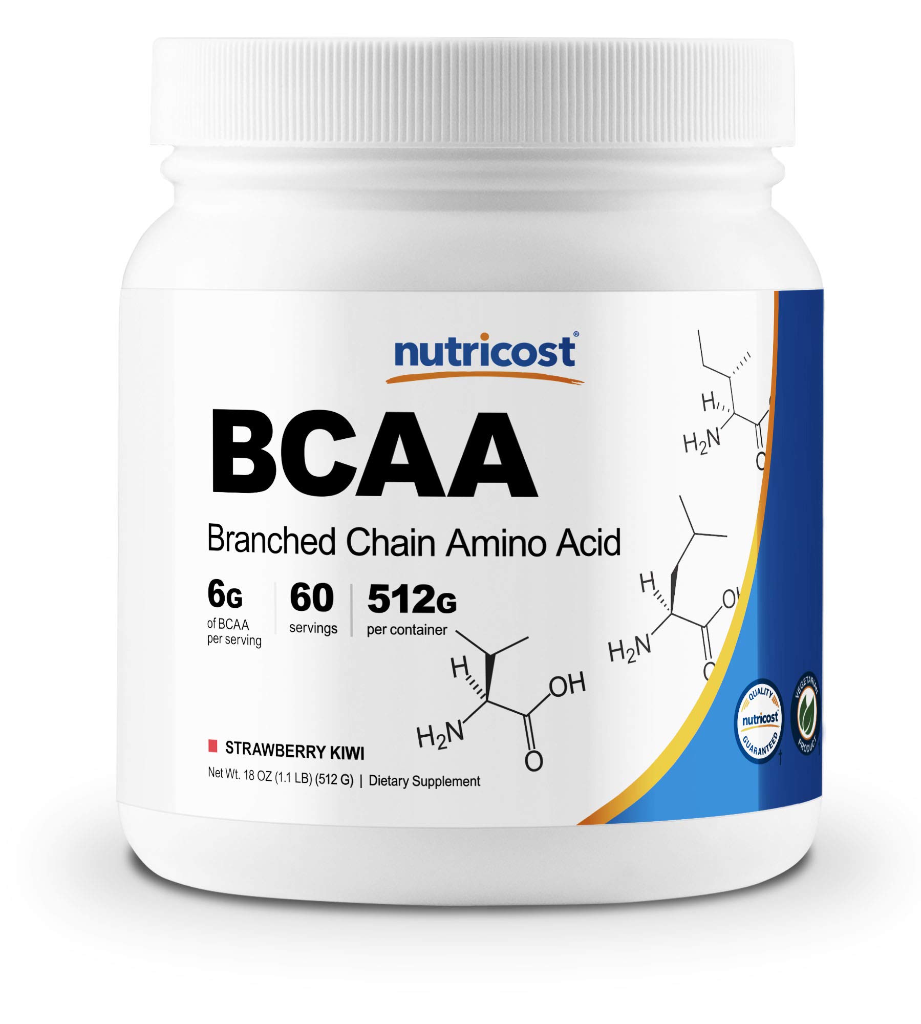 NutricostBCAA Powder- 2:1:1 (Strawberry Kiwi) 60 Servings