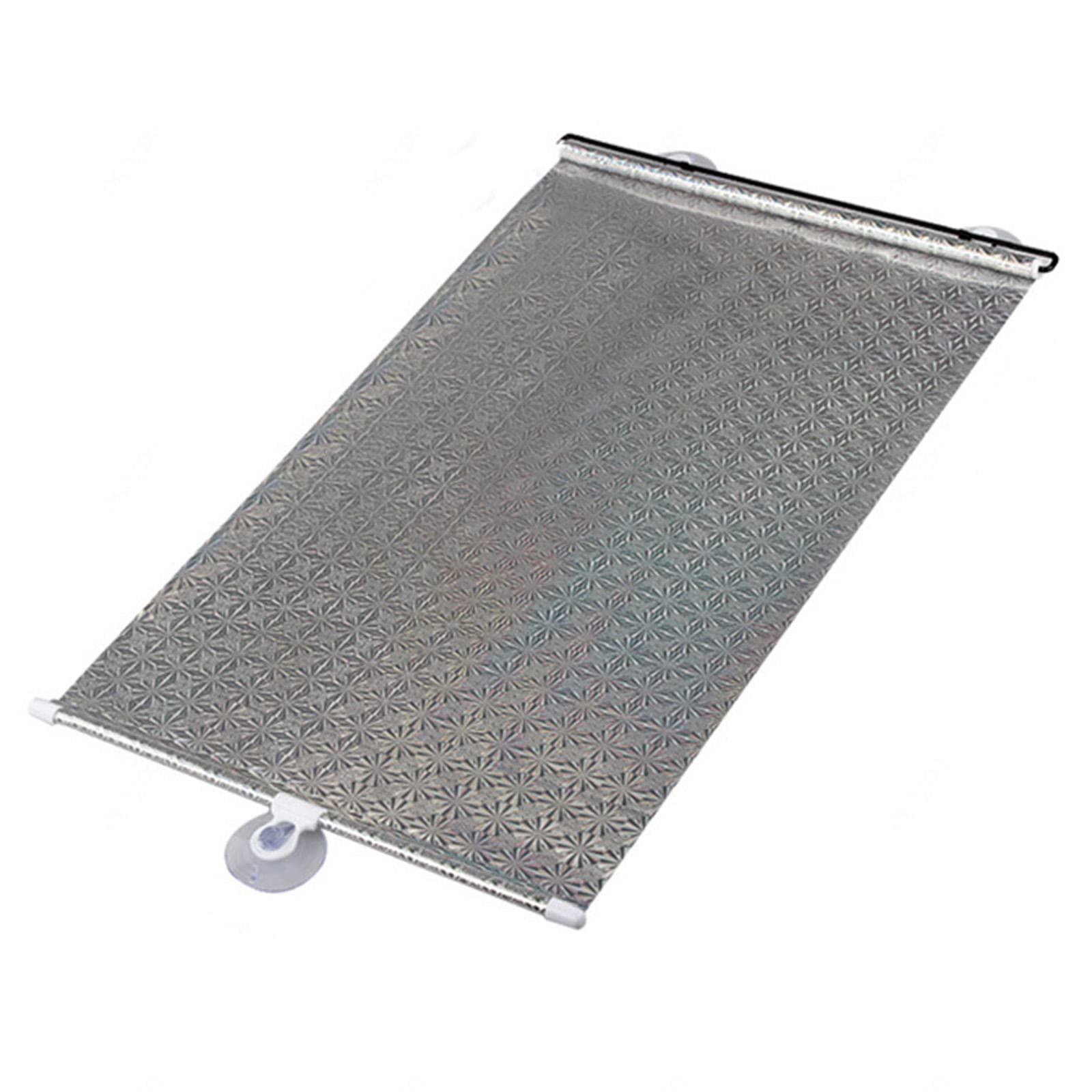 Suwooy Silver Suction Cup Sunshade Roller Blinds No Drilling,Retractable Blackout Roller Blinds For Windows,Temporary Blinds,Portable Privacy Thermal Insulated Curtains,Car Sun Shades,-40×125Cm(15.7*49.2In)