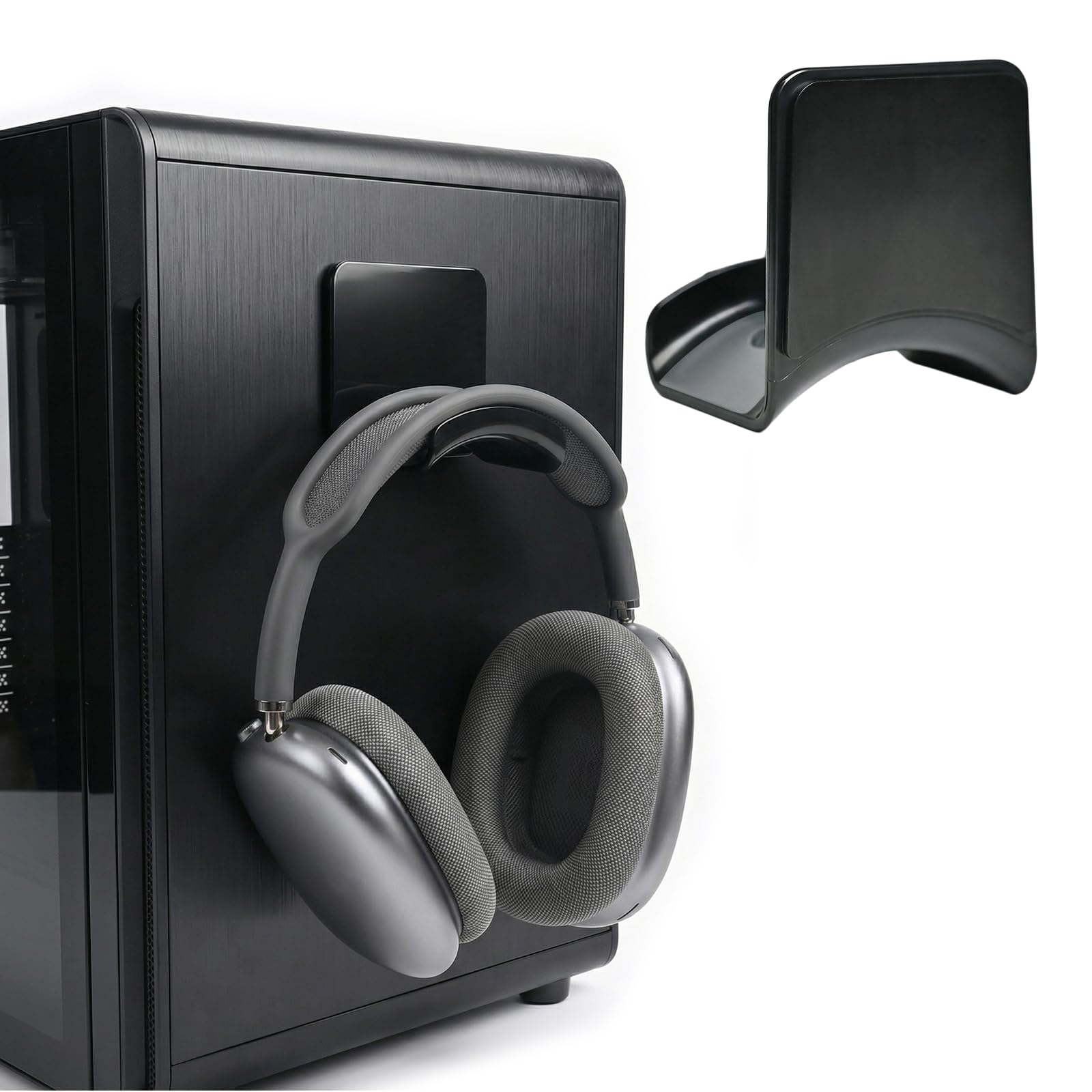 Photo 1 of MSJGA Magnetic Headphone Holder, Headphone Hanger for Desk & Table, Headphone Mount Stand with Rubber Pad, Headset Stand Hook, Headphone Holder for All Computer/Gaming Headsets