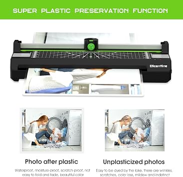 Laminator Machine for A3/A4/A6, Thermal Laminating Machine for Home Office School Use with 50 Pouches, Paper Trimmer and Corner Rounder (Green)