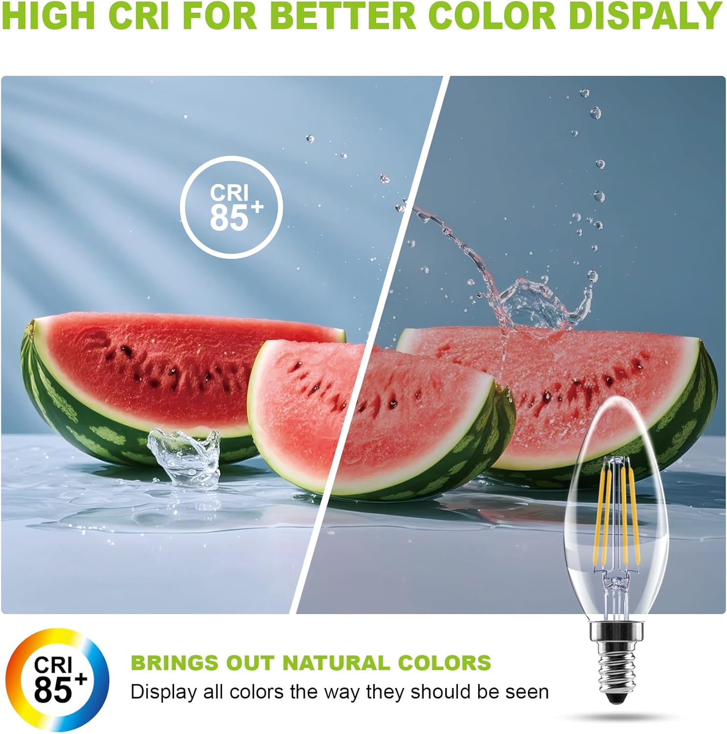 12 Pack E12 Dimmable 60W Equivalent LED Chandelier Light Bulbs, 4.5W Clear 2700K Soft Warm White 500LM B11 Vintage Filament Candle Light - Image 4