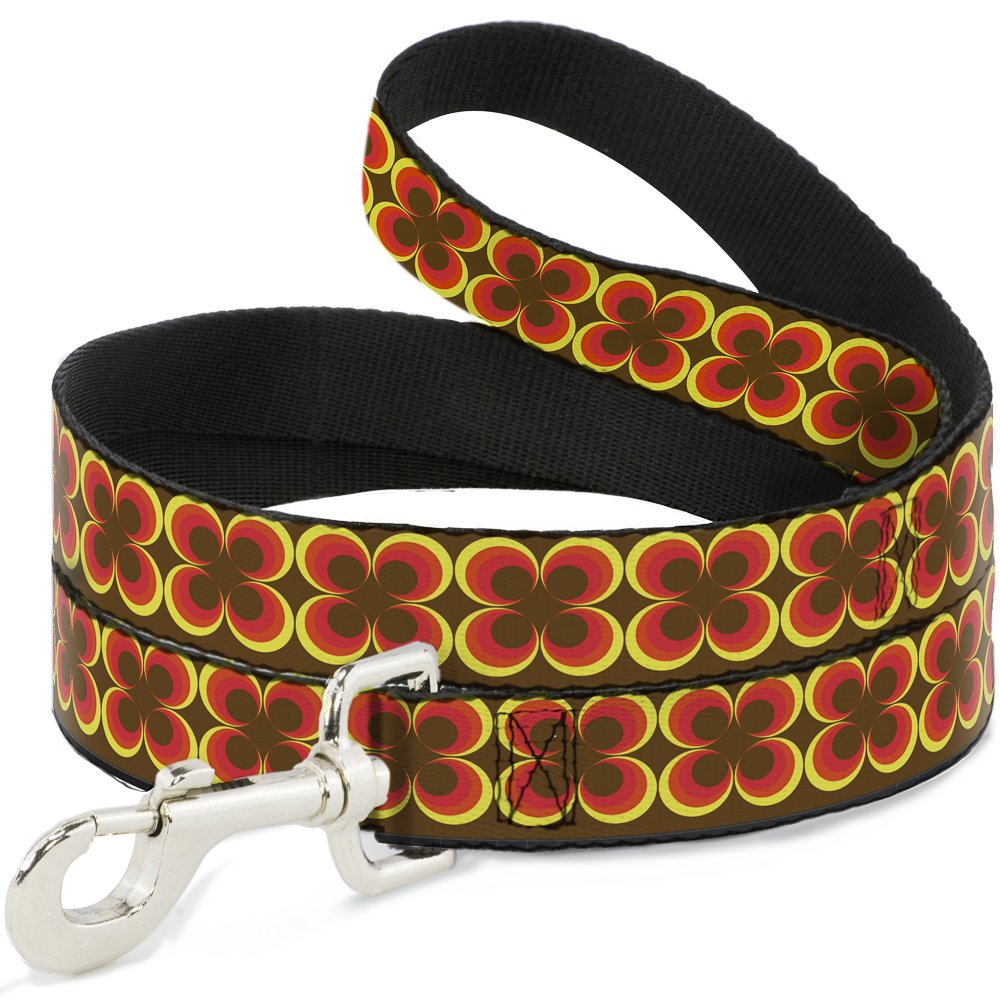 Laisse grand chien Buckle Down Quatre Dot dégradé marron jaune rouge ajustable 1.80m